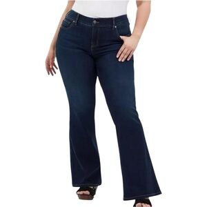 TORRID |  Bombshell Flare Jeans Plus Size 12R Dark Blue Flared Leg Super Soft